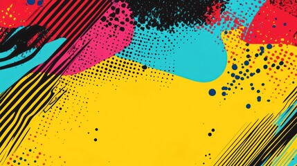 Abstract Colorful Splashes and Stripes: A Vibrant Digital Art Piece