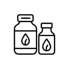 Vitamin bottles icon with leaves, health and wellness concept