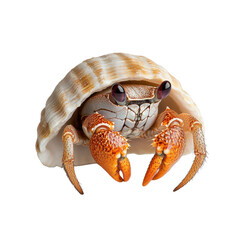 Perfectly symmetrical hermit crab in shell with smooth texture