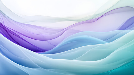 Fototapeta premium Soft, flowing layers of pastel colors create a serene abstract background with shades of purple and blue