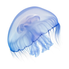 Ethereal moon jellyfish in serene minimalist setting with soft light