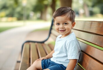 Portrait of a young boy in a park