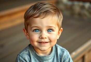 Natural light portrait of a 3-year-old boy