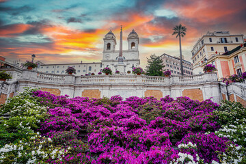 The Spanish Steps view in Rome City of Italy