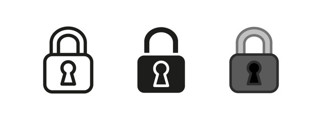 Padlock icon. Secure lock and keyhole symbol. Safety and protection vector illustration. Privacy and restricted access sign. Encrypted security and defense concept.