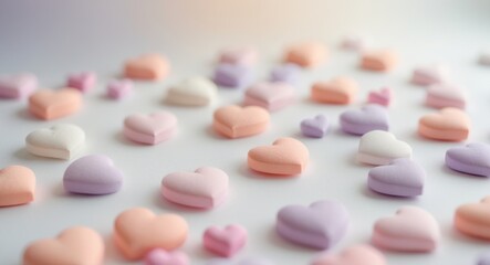 Soft Pastel Hearts on a Subtle Gradient Background for Valentine's Day Celebration