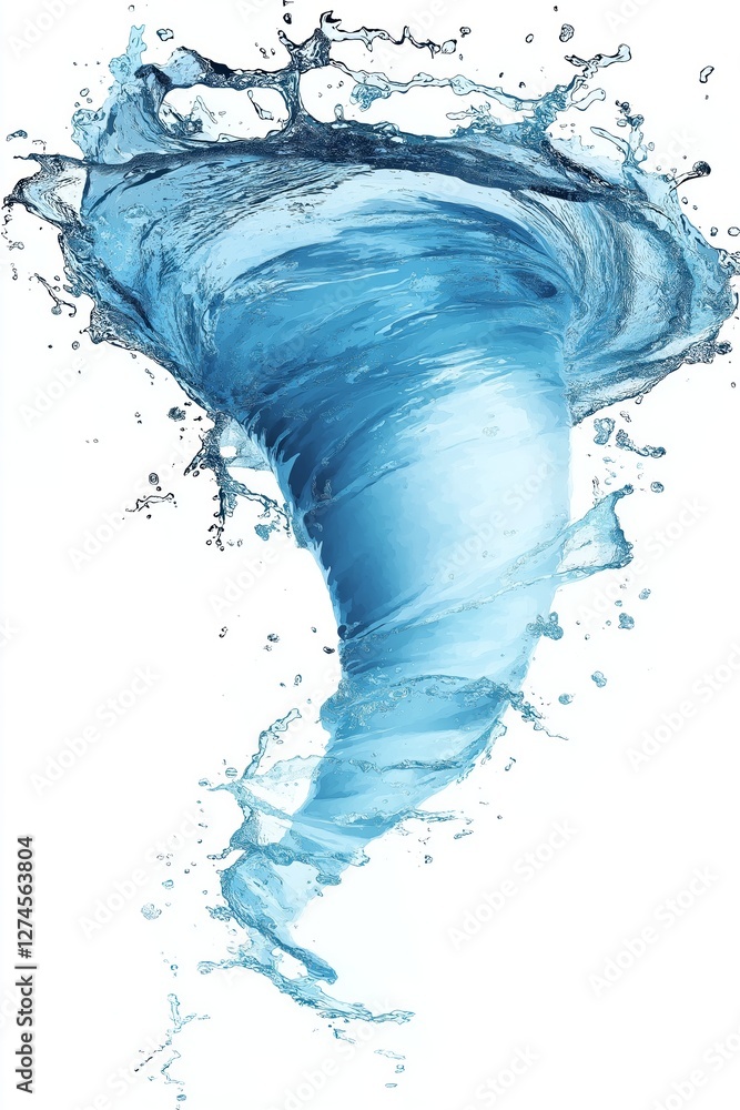 Poster Dynamic swirling water vortex in motion, symbolizing energy, nature, and fluid movement with an artistic effect, Generative AI