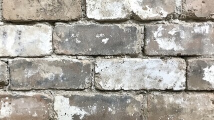 Fototapeta premium Close-up view of rustic white brick wall texture showcasing rough masonry pattern