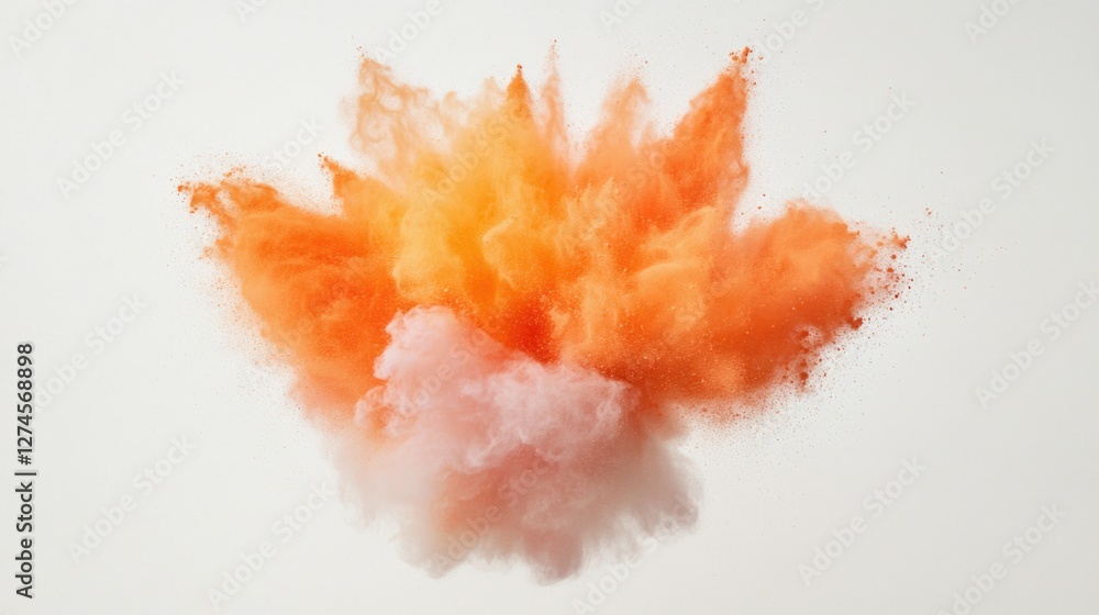 Poster powerful explosion of colorful pyrotechnics with smoke, creating a dynamic burst of energy and chaos