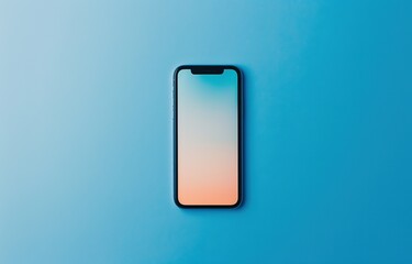 Smartphone on blue background, Ai Generated