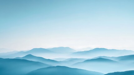 Fototapeta premium Serene Blue Mountains Misty Landscape Scene