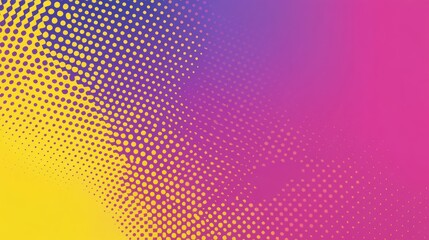 Abstract Halftone Dots Gradient Background: Vibrant Yellow Purple Pink Design