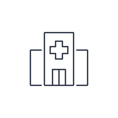 Obraz premium Hospital building icon line vector editable stroke