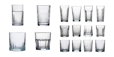 Assorted Glassware with Transparent Background