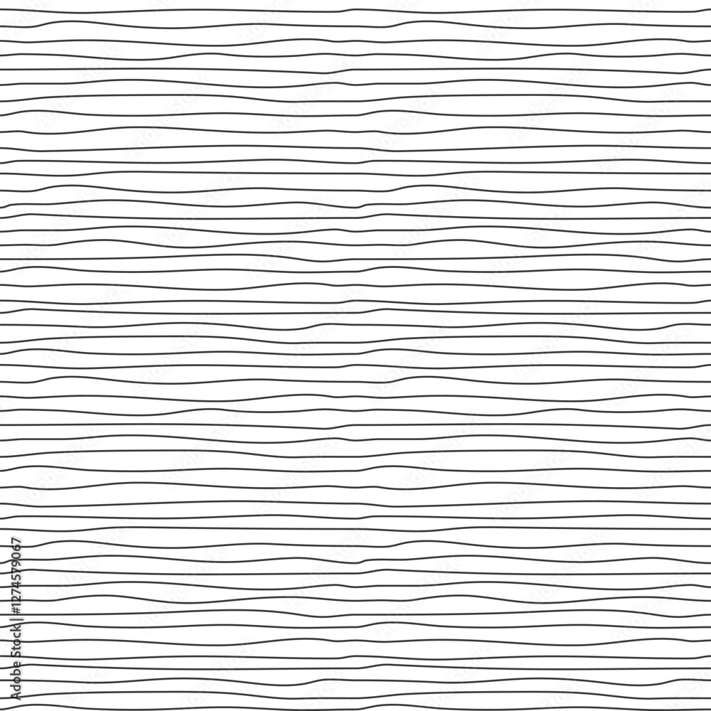 Aufkleber abstract doodle horizontal line seamless pattern. wavy lines texture. curved stripes. black and whit