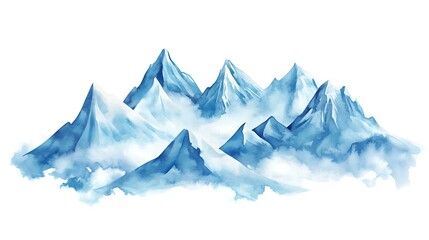 Tranquil snowy peaks in blue hues wallpapers