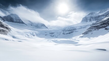 Majestic Winter Mountain Landscape Snow Covered Peaks