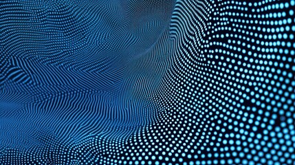 Abstract Digital Wave Background with Glowing Blue Dot Pattern Texture