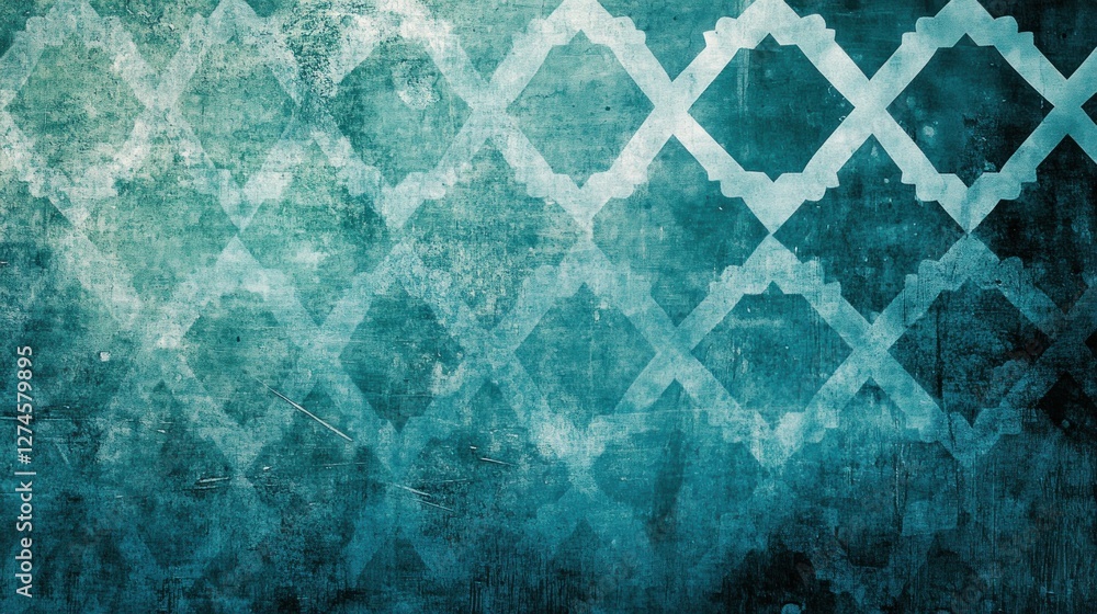 Poster abstract teal background with cross pattern design