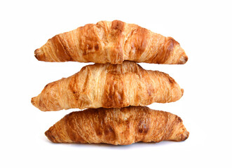 Fresh croissant on white background