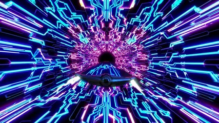 Cosmic Voyage Futuristic Neon Journey