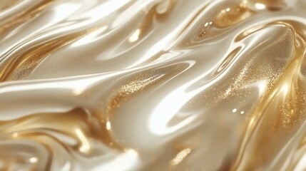 Abstract gold liquid with shimmering texture.