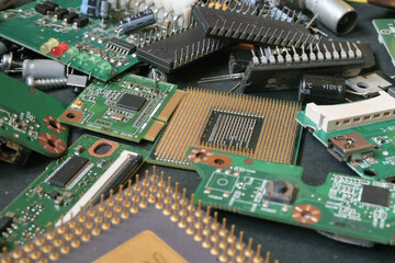 Pile of old and new electronic materials