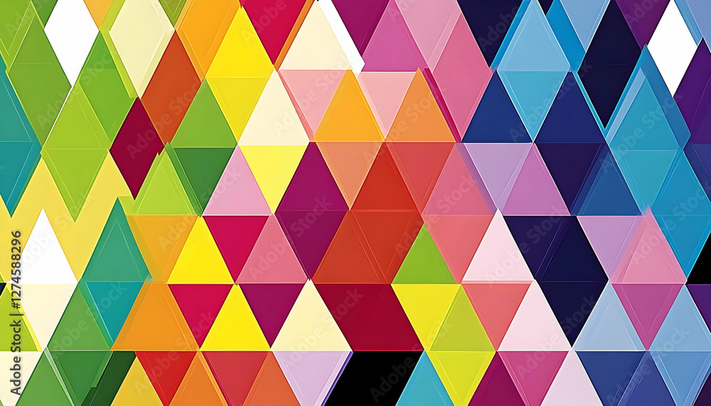 Poster colorful abstract geometric pattern of triangles. possible use background for design