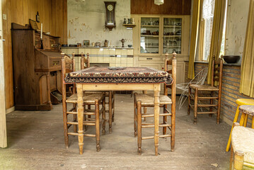 interior of the old abandoned farm
