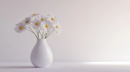White daisies vase minimalist room decor