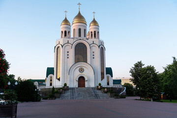 Cathedral of Christ the Savior in Kaliningrad at sunset.