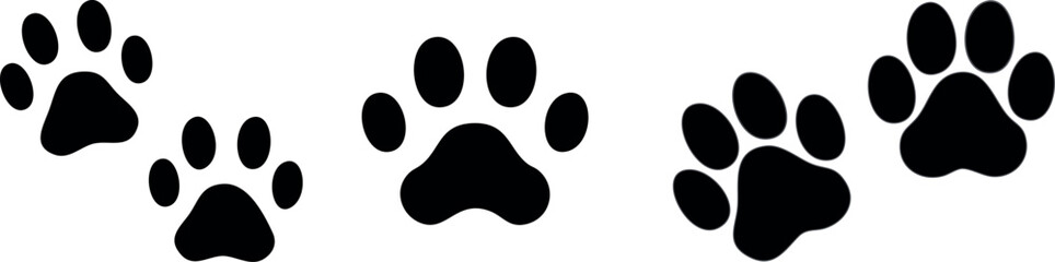  Set of paw print icons in various styles and designs. Perfect for pet-related projects, branding, and graphic design.