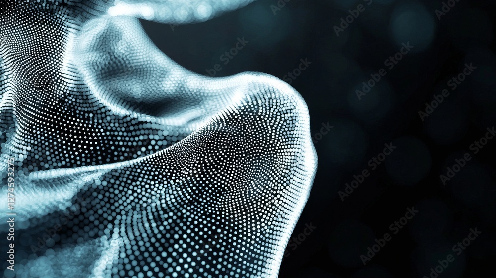 Poster a futuristic setting featuring abstract technology, big data, and digital code, set against a backdr