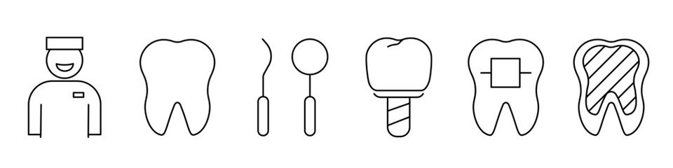 Dentist icon set. Dentist icon