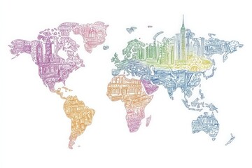 Hand-drawn World Map Illustration