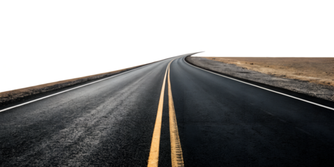 Endless winding road in a barren landscape