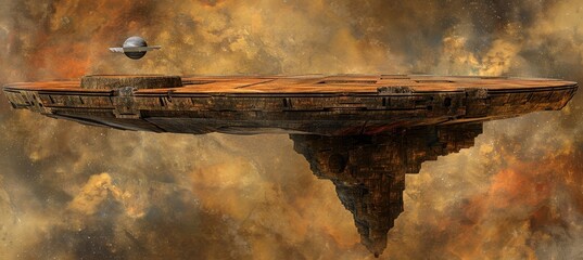 Fototapeta premium A cosmic chessboard in space featuring planets and moons as game pieces in the universe