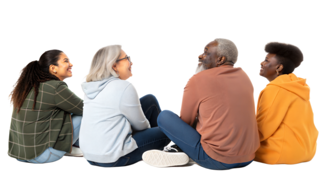 Friends sharing laughter and joy in cozy setting