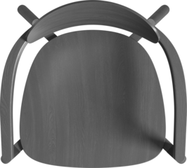 Top view of modern black wooden dining chair