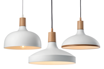 Stylish modern pendant lights with wooden accents