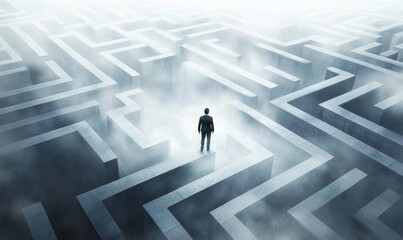 The maze symbolizes the hurdles faced in the business world.