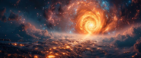 Obraz premium otherworldly gate portal to another place, magic and sci-fi theme 