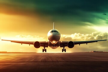 Generative AI rendering of an airplane taking off.