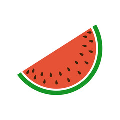 vector red watermelon slices. watermelon. fruit theme. flat design. simple design. cartoon style. watermelon taste.