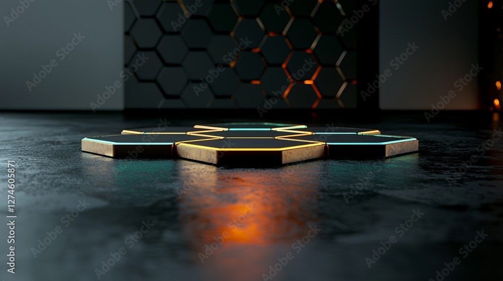 Poster a futuristic spaceship window display features an abstract tech ui, complete with a digital game bor