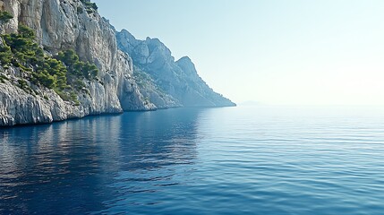 Fototapeta premium Calanques National Park Coastal Cliffs And Sea