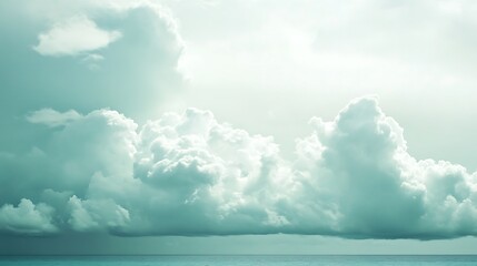 Serene Cloudscape Over Calm Ocean Waters
