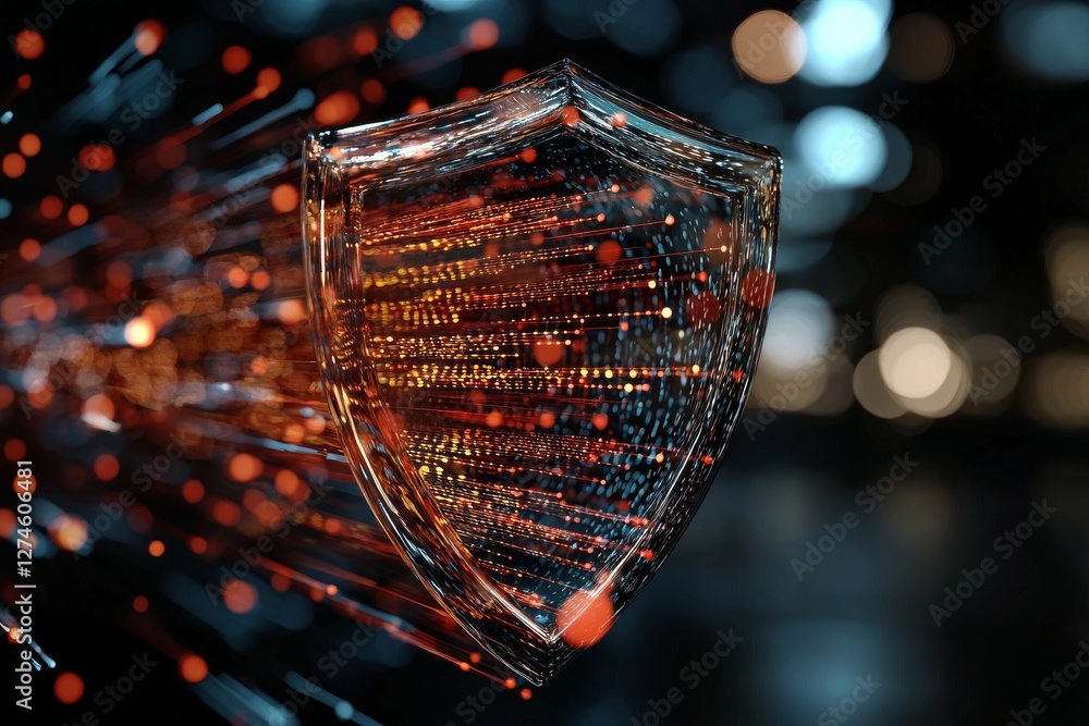 Poster big data information flow is set against a stock technology background