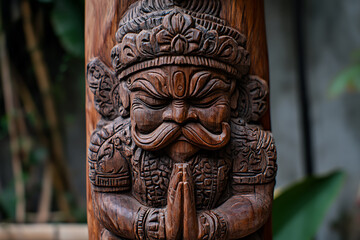 An intricately detailed statue of an Indian god, showcasing exquisite craftsmanship, cultural heritage, and deep spiritual significance. 