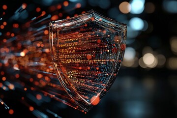 Big data information flow is set against a stock technology background